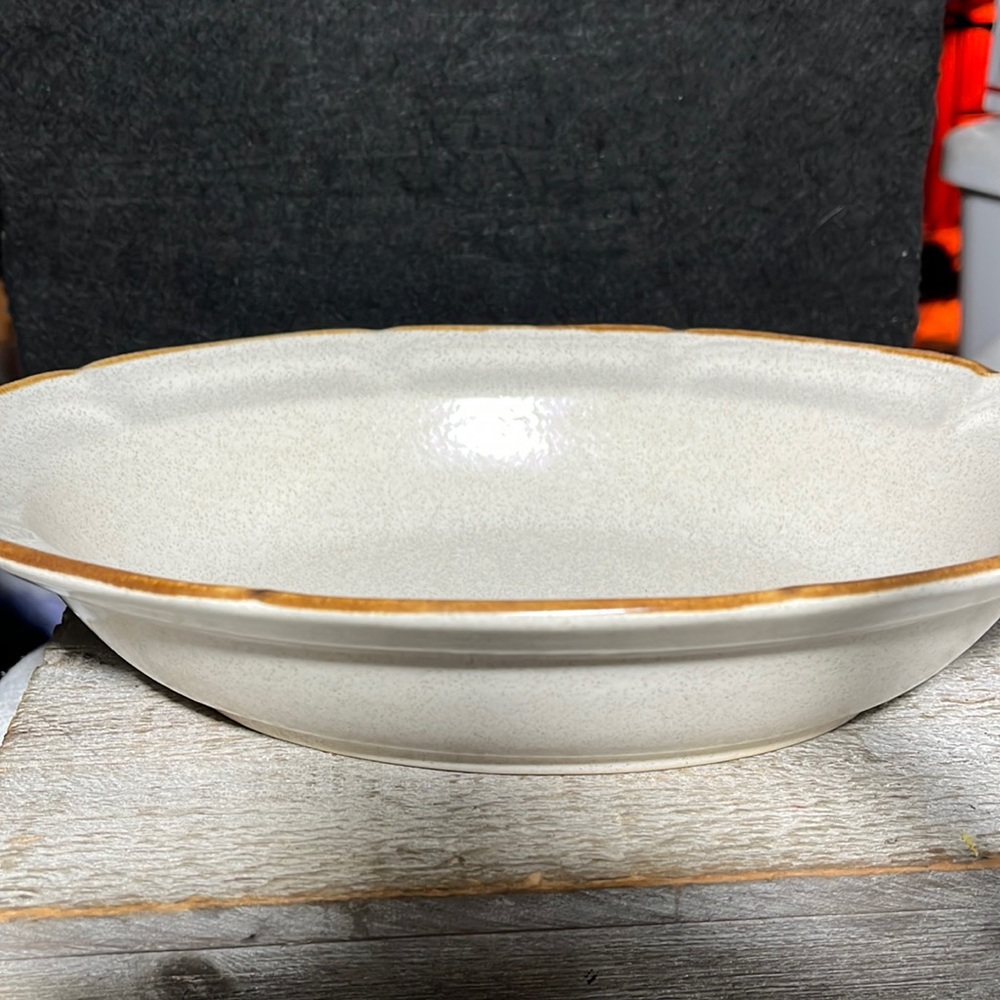 Vtg Baroque Hearthside Stoneware Oval Serving 10⅝" Bowl